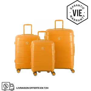 GYLBAG SET DE 3 VALISES RIGIDES DARK YELLOW CH3 (TAILLES S, M, L) pas cher