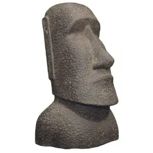 Jardinex - Statue jardin Moaï (grand format) - Gris anthracite 40 cm pas cher