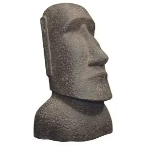 Jardinex - Statue jardin Moaï (grand format) - Gris anthracite 100 cm