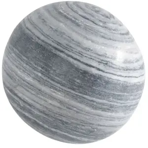 Jardinex - Boule déco jardin marbre effet rayé noir et blanc - Gris 30 cm