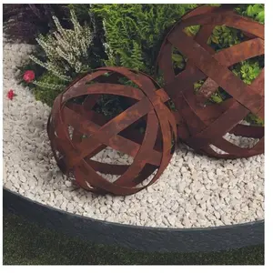 Comparateur de prix : Jardinex - Boule déco jardin métal ajourée - Rouille 40 cm