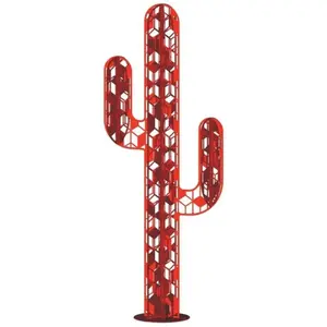 Jardinex - Cactus métal 3 branches origami - Rouge 170 cm pas cher