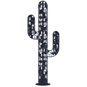 JARDINEX Cactus métal 3 branches origami - Gris anthracite 170 cm