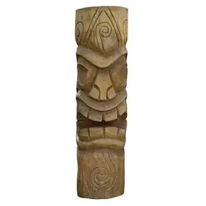 Jardinex - Statue Tiki totem Mauri 50 cm - Brun 50 cm