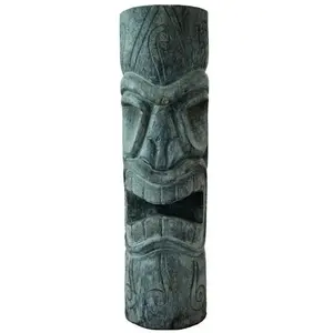 Jardinex - Statue Tiki totem Mauri cendré 100 cm - Gris 100 cm