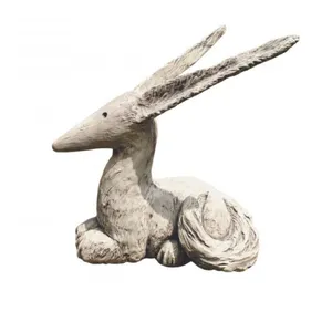 Jardinex Statue de jardin 'Le Renard attentif '- Le Petit Prince - Gris clair 37 cm