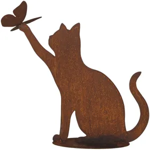 Comparateur de prix : Jardinex Figurine Chat qui joue métal rouille : déco jardin - Rouille