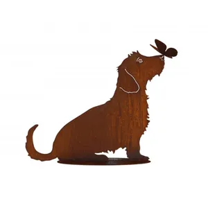 Comparateur de prix : Jardinex Chien teckel métal rouillé : Figurine décorative de jardin - Rouille