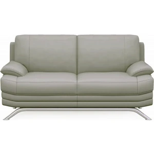 Venesetti Canapé 2 places en cuir gris clair pas cher