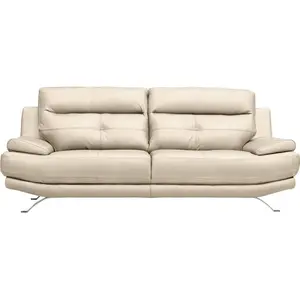 Venesetti Canapé 3 places en cuir beige pas cher