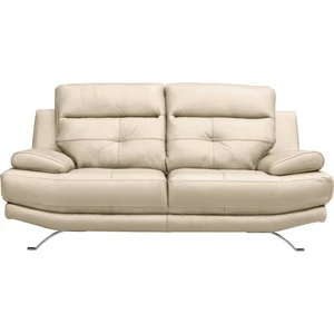 Venesetti Canapé 2 places en cuir beige pas cher