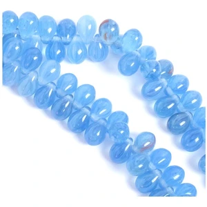 Perles de Bohème sur Fil - Goutte 5 x 7 mm BleuVendu parscrapmalin
