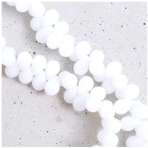 Perles de Bohème sur Fil - Goutte 5 x 7 mm BlancVendu parscrapmalin