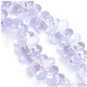 Perles de Bohème sur Fil - Goutte 6 x 9 mm Violet TransparentVendu parscrapmalin