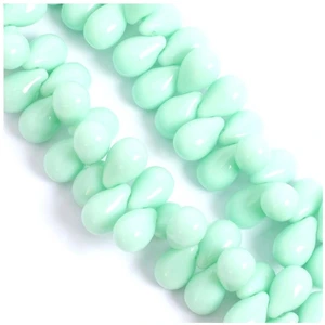 Perles de Bohème sur Fil - Goutte 6 x 9 mm Vert MentheVendu parscrapmalin