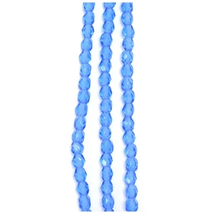 Perles de Bohème sur Fil - Rondes Facettées Bleu Électrique Transparen... pas cher