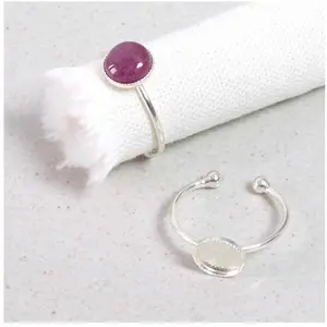 Perles Corner Bague Ajustable Pour Cabochon 8 mm Plaqué ArgentVendu parscrapmalin