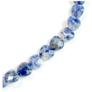 Perles Corner Perle Naturelle Coeur Facetté Jaspe Bleu - 4 pcs