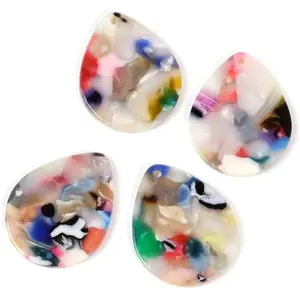 Perles Corner Pendentif Goutte 23 x 29 mm Acétate Colorfull - 2 pcsVendu parscrapmalin