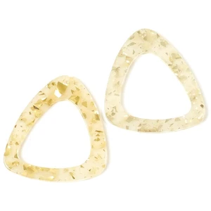 Perles Corner Pendentif Anneau Triangle Acétate Inclusions Dorées - 2 pcsVendu parscrapmalin