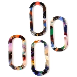Perles Corner Pendentif Anneau Ovale Acétate Colorfull - 2 pcsVendu parscrapmalin