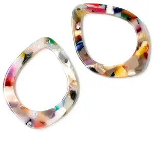 Perles Corner Pendentif Goutte 32 x 42 mm Acétate Colorfull - 2 pcsVendu parscrapmalin