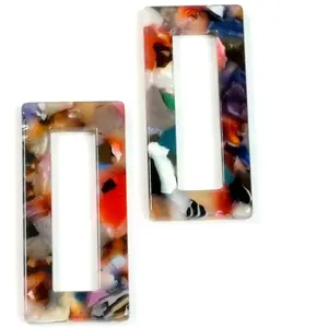 Perles Corner Pendentif Rectangle Acétate Colorfull 2 pcsVendu parscrapmalin
