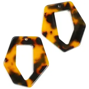 Perles Corner Pendentif Ovale Acétate Marron - 2 pcsVendu parscrapmalin