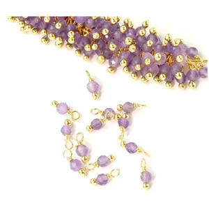 Perles Corner Perle Montée 3 mm Doré à l'or fin 24K - Améthyste - 10 pcsVendu parscrapmalin