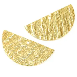 Perles Corner Pendentif Demi-Cercle 25 mm Doré à l'or fin 24K - 2 pcsVendu parscrapmalin