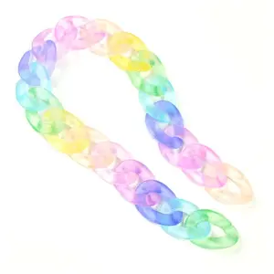Perles Corner Chaine Maillons XL Acétate Arc-en-ciel Pastel 45 cmVendu parscrapmalin