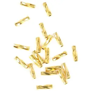 Perles Corner Perle Tube Torsadé Doré à l'or fin 24K - 10 pcsVendu parscrapmalin