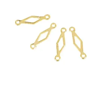Perles Corner Connecteur Losange Ajouré Doré à l'or fin 24K - 4 pcsVendu parscrapmalin