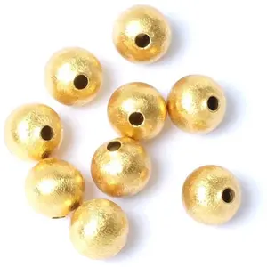 Perles Corner Perle Ronde Texturée 8 mm Doré à l'or fin 24K - 6 pcsVendu parscrapmalin