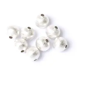 Perles Corner Perle Ronde Texturée 8 mm Argenté 925 - 6 pcsVendu parscrapmalin