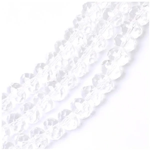 Perles de Bohème sur Fil - Facettées Transparent 6 x 8 mm