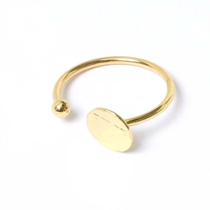 Perles Corner Bague Ajustable avec Plateau Texture Ardoise Plaqué Or 16KVendu parscrapmalin