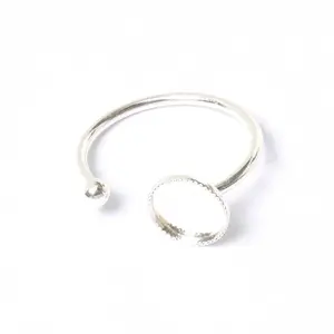 Perles Corner Bague Ajustable Pour Cabochon 8 mm Plaqué Argent 925 BouleVendu parscrapmalin