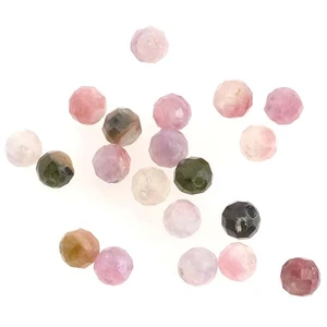 Perles Corner Perle Naturelle Ronde Facettée 4 mm Tourmaline - 20 pcs