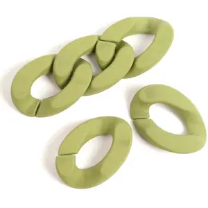 Perles Corner Maillon 20 x 28 mm Acétate Vert Kaki Mat - 6 pcsVendu parscrapmalin