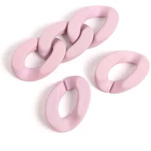 Perles Corner Maillon 20 x 28 mm Acétate Violet Mat - 6 pcs