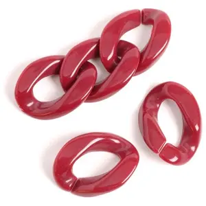 Perles Corner Maillon 16 x 22,5 mm Acétate Bordeaux - 8 pcsVendu parscrapmalin