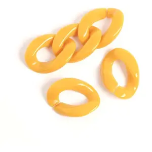 Perles Corner Maillon 16 x 22,5 mm Acétate Jaune Safran - 8 pcs