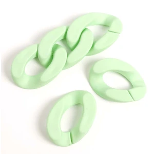 Perles Corner Maillon 20 x 28 mm Acétate Vert Pastel Mat - 6 pcs