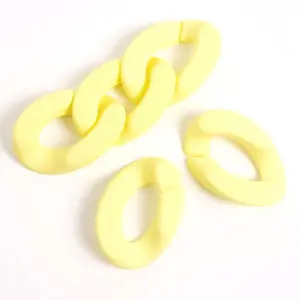 Perles Corner Maillon 20 x 28 mm Acétate Jaune Pastel Mat - 6 pcs