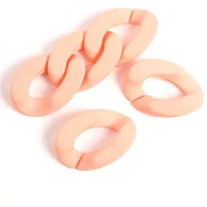 Perles Corner Maillon 20 x 28 mm Acétate Corail Rose Mat - 6 pcsVendu parscrapmalin