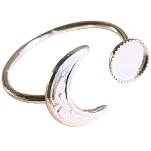Perles Corner Bague Ajustable Pour Cabochon 6 mm Plaqué Argent 925 LuneVendu parscrapmalin
