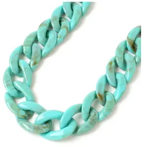 Perles Corner Chaine Maillons XL Acétate Turquoise 45 cmVendu parscrapmalin