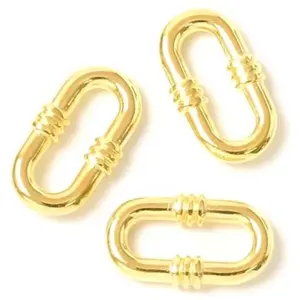 Perles Corner Connecteur Ovale Doré à l'or fin 24K - 4 pcs 15,6 x 9 mm