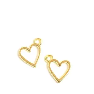 Perles Corner Pendentif Coeur Ajouré Doré à l'or fin 24K - 2 pcsVendu parscrapmalin